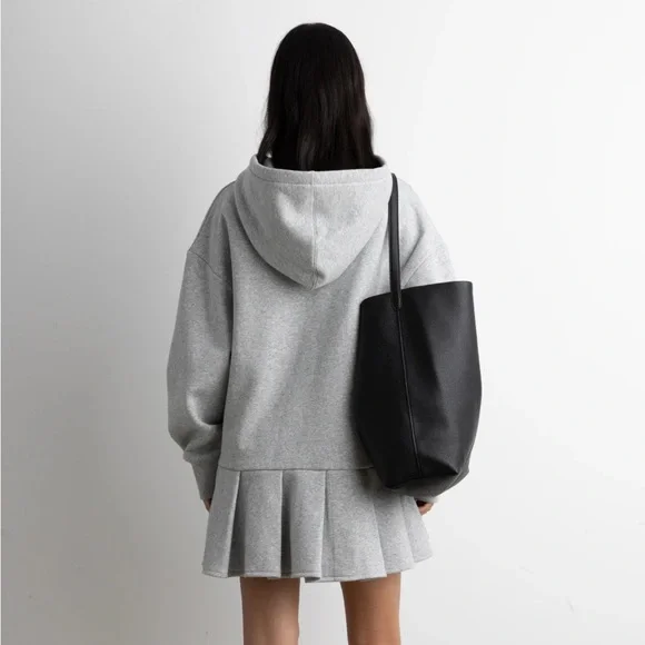 OAK + FORT Gray Hoodie Mini Dress S - Picture 4 of 5